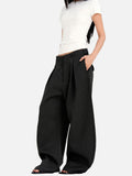 DAXUEN dark grey wide-leg high-waisted trousers