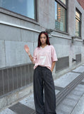 DAXUEN dark grey wide-leg pleated trousers — model photo