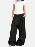 DAXUEN dark grey wide-leg high-waisted trousers