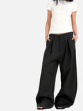 DAXUEN dark grey wide-leg trousers with pleats