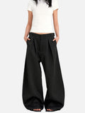 DAXUEN dark grey wide-leg trousers with pleats