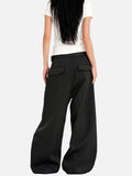 DAXUEN dark grey wide-leg trousers with pleats