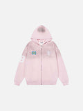 DAXUEN Dark Harvest oversized zip hoodie with graphics