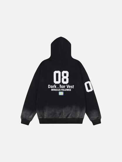 DAXUEN Dark Harvest oversized zip hoodie with graphics