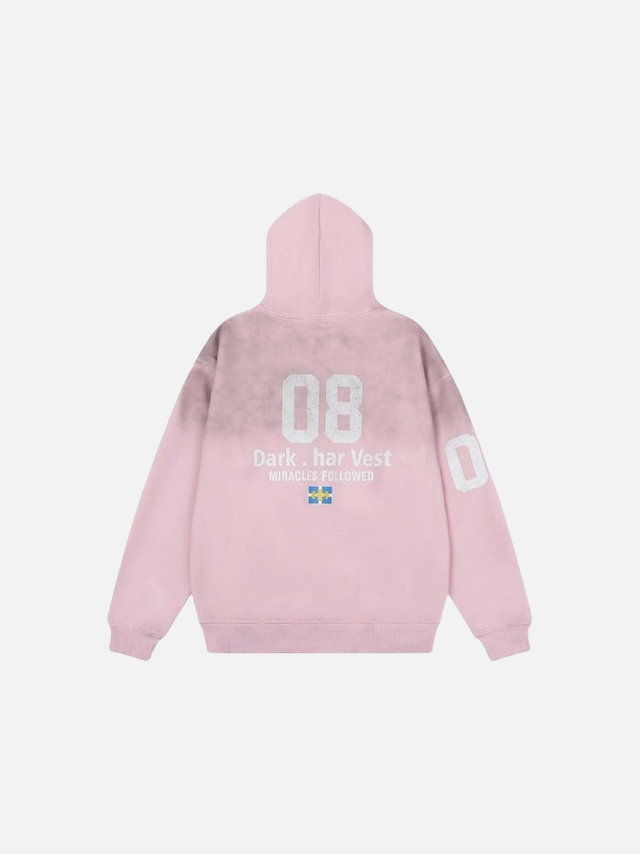 DAXUEN Dark Harvest oversized zip hoodie with graphics