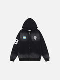 DAXUEN Dark Harvest oversized zip hoodie with graphics