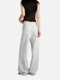 DAXUEN dark indigo oversized patchwork denim jeans