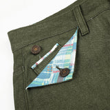 DAXUEN dark olive wide-leg trousers with plaid pockets