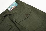 DAXUEN dark olive wide-leg trousers with plaid pockets