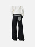 DAXUEN dark wash colour block wide-leg jeans