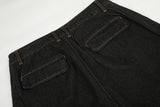 DAXUEN dark wash wide-leg denim trousers