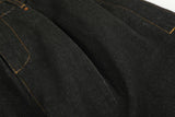 DAXUEN dark wash wide-leg denim trousers