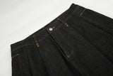DAXUEN dark wash wide-leg denim trousers