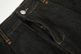 DAXUEN dark wash wide-leg denim trousers