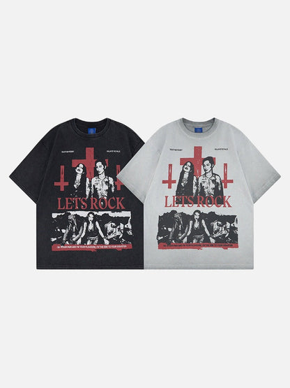 DAXUEN Oversized graphic t-shirt with bold prints