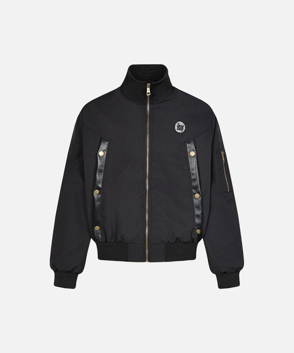 DAXUEN Deconstructed bomber jacket in navy blue and black