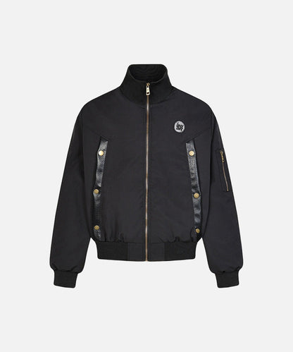 DAXUEN Deconstructed bomber jacket in navy blue and black