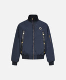 DAXUEN Deconstructed bomber jacket in navy blue and black