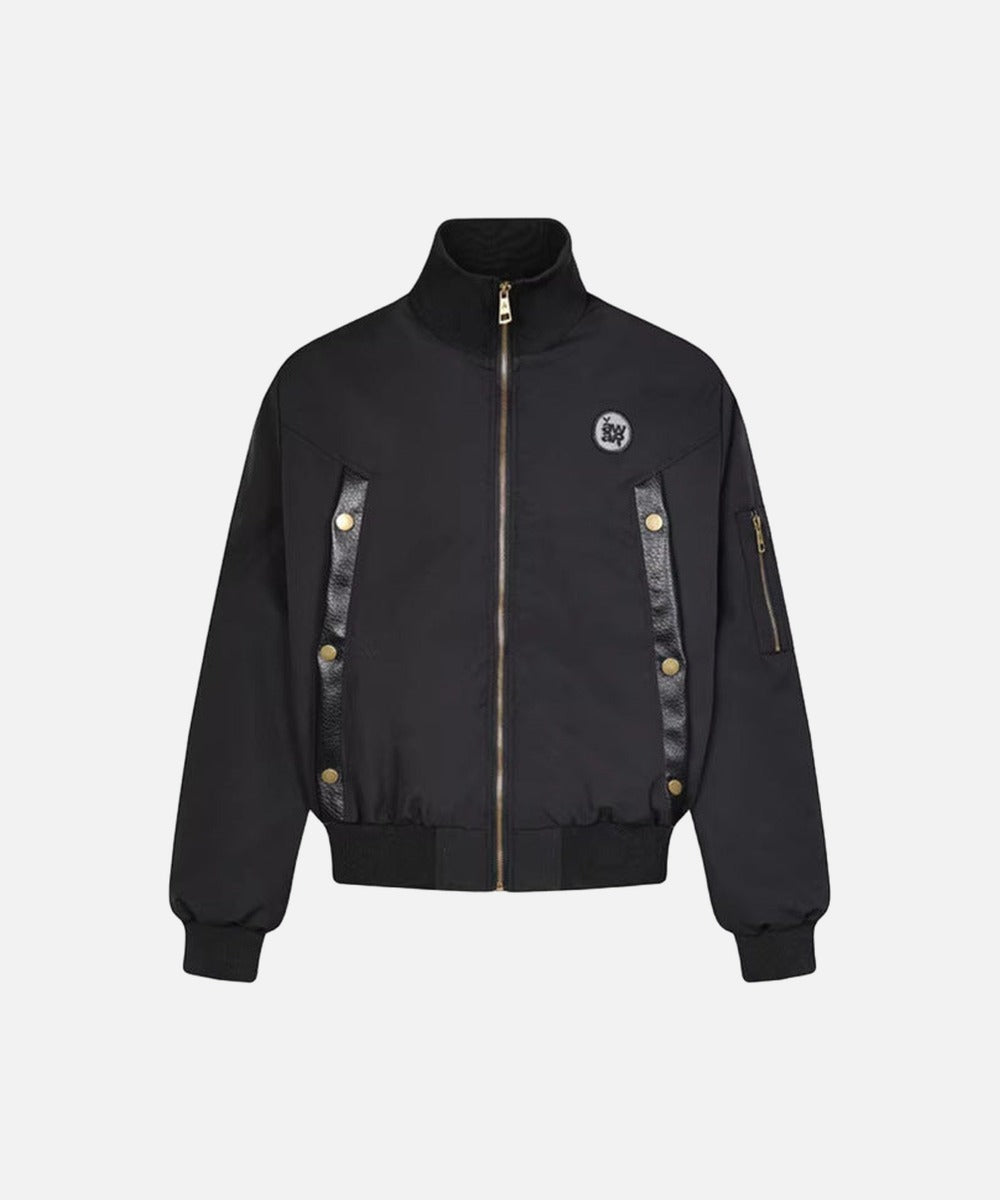 DAXUEN Deconstructed bomber jacket in navy blue and black