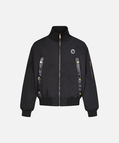 DAXUEN Deconstructed bomber jacket in navy blue and black