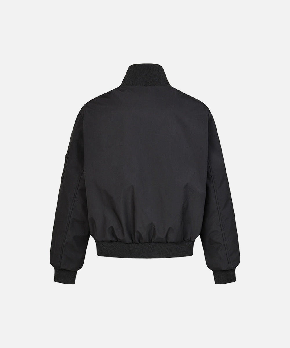DAXUEN Deconstructed bomber jacket in navy blue and black