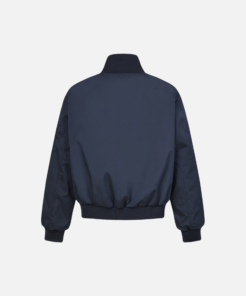 DAXUEN Deconstructed bomber jacket in navy blue and black