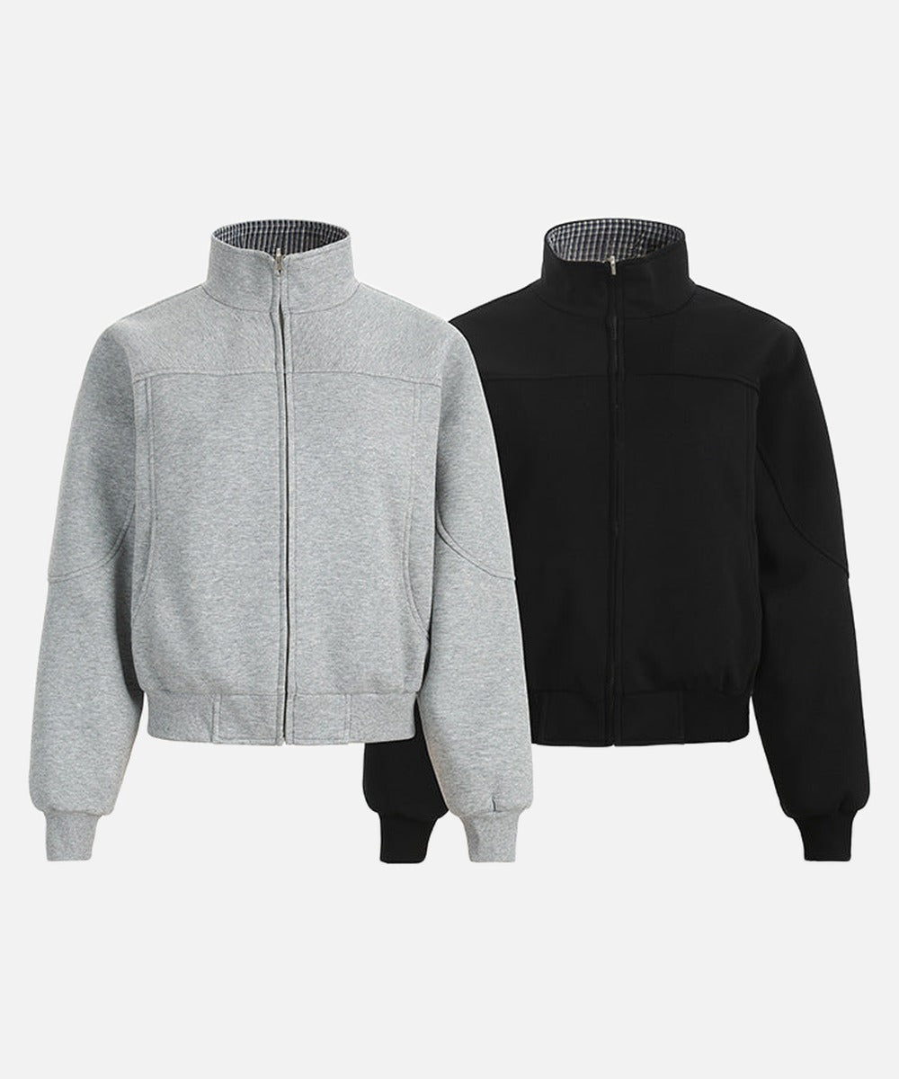 DAXUEN Deconstructed bomber jacket with ribbed cuffs and collar