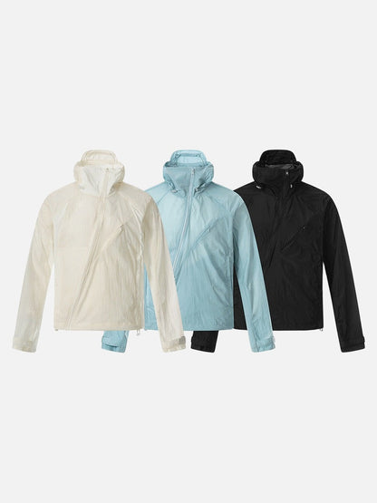 DAXUEN Lightweight hooded jacket with diagonal zipper