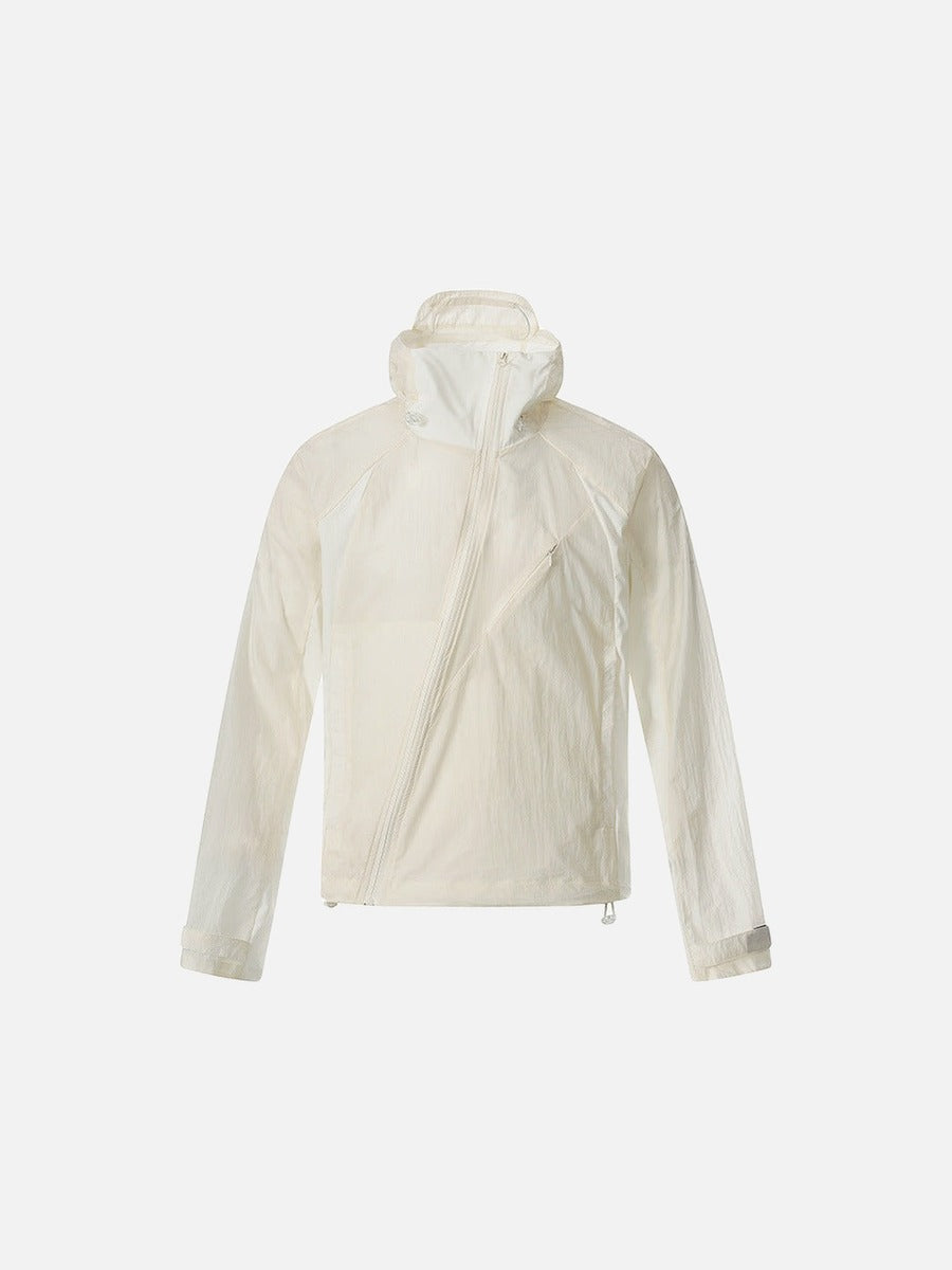 DAXUEN Lightweight hooded jacket with diagonal zipper