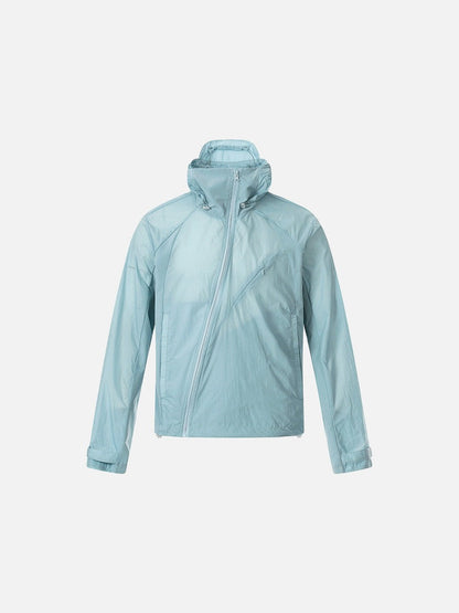 DAXUEN Lightweight hooded jacket with diagonal zipper