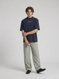DAXUEN Short-sleeve oversized mock neck t-shirt — model photo