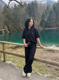 DAXUEN Deconstructed polo shirt with pocket — model photo