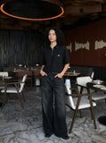 DAXUEN Deconstructed polo shirt with pocket — model photo