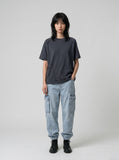 DAXUEN Deconstructed seam short sleeve t-shirt — model photo