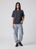 DAXUEN Deconstructed seam short sleeve t-shirt — model photo