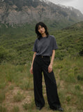 DAXUEN Deconstructed seam short sleeve t-shirt — model photo