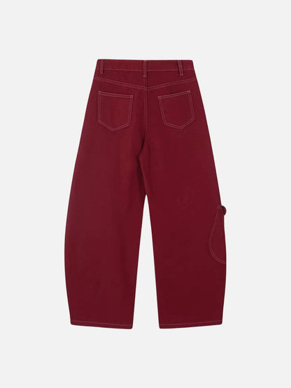 DAXUEN Deconstructed wide-leg trousers with contrasting stitching