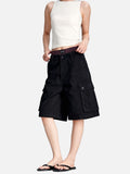 DAXUEN deep blue corduroy cargo shorts