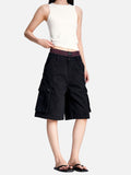DAXUEN deep blue corduroy cargo shorts