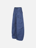 DAXUEN deep blue oversized barrel-leg pants