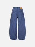 DAXUEN deep blue oversized barrel-leg pants