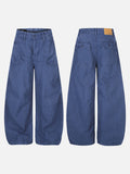 DAXUEN deep blue oversized barrel-leg pants