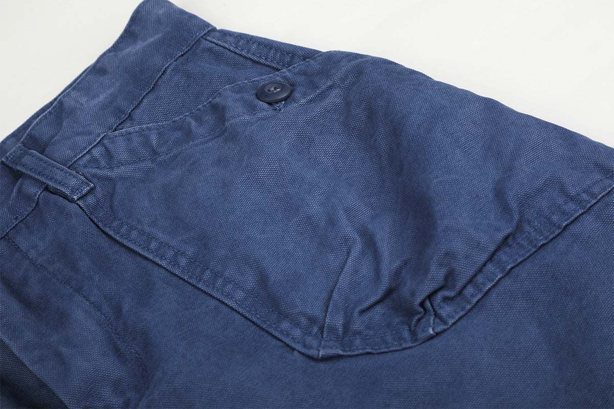 DAXUEN deep blue oversized barrel-leg pants