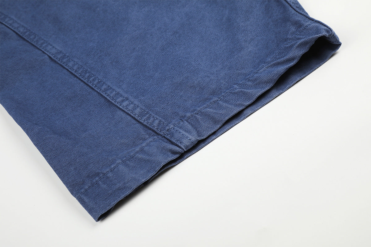 DAXUEN deep blue oversized barrel-leg pants