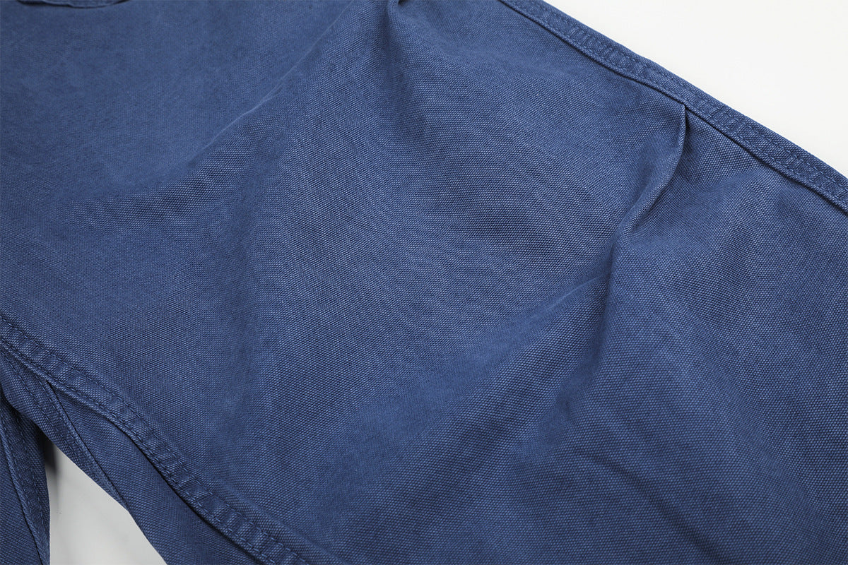 DAXUEN deep blue oversized barrel-leg pants
