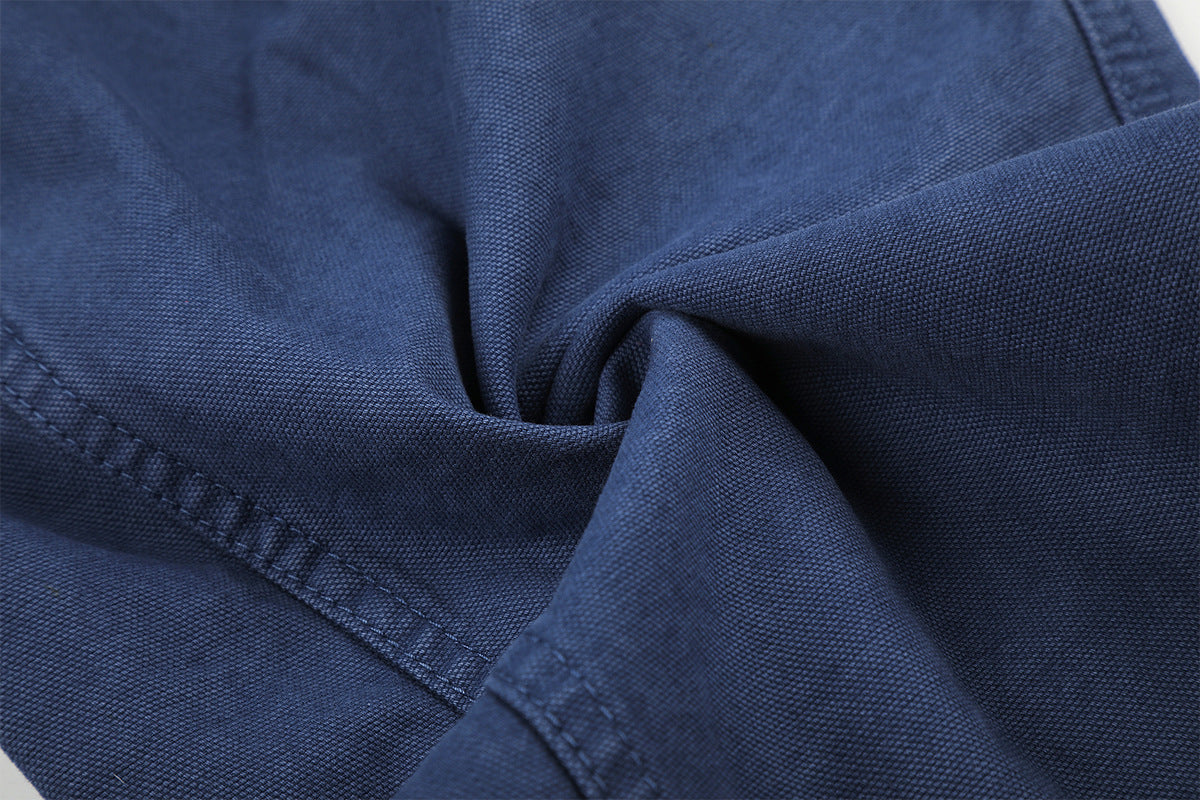 DAXUEN deep blue oversized barrel-leg pants
