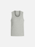 Deep U-Neck Ribbed Knit Tank Top