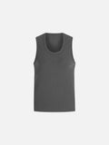 Deep U-Neck Ribbed Knit Tank Top