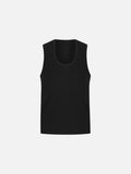 Deep U-Neck Ribbed Knit Tank Top