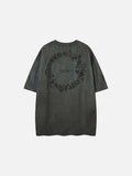 DAXUEN Vintage graphic t-shirt with floral design